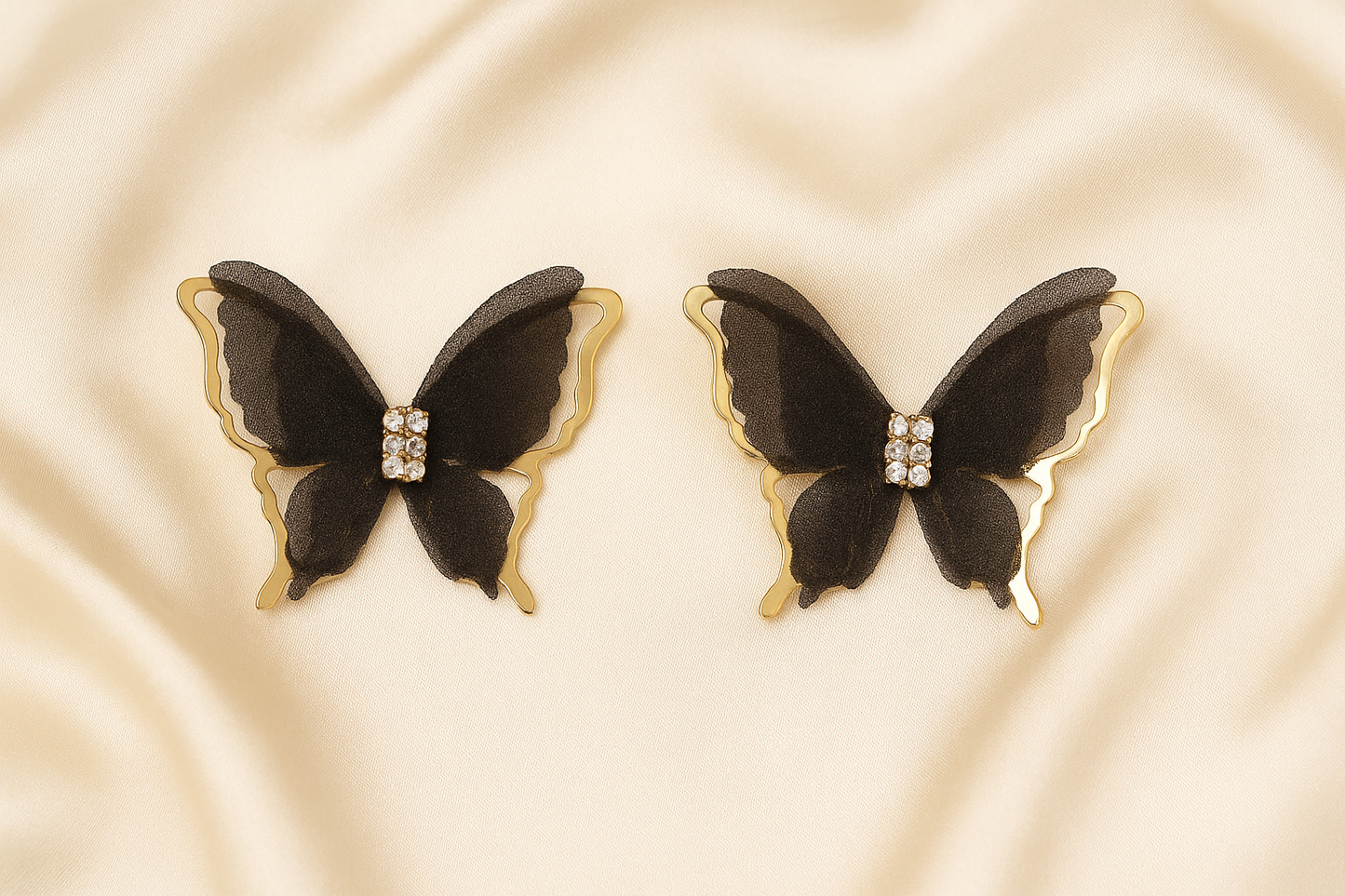 Noir Papillon Studs