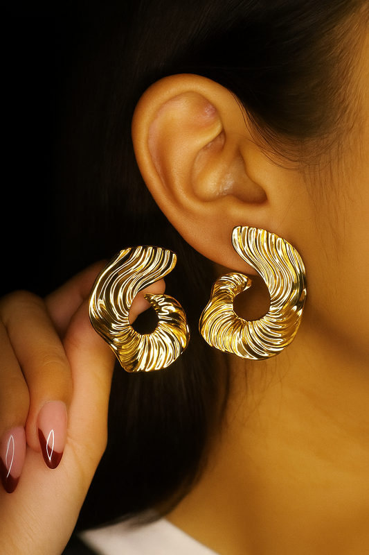 Golden Wave Hoops