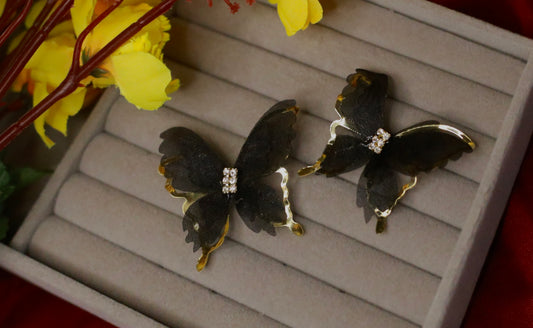 Noir Papillon Studs